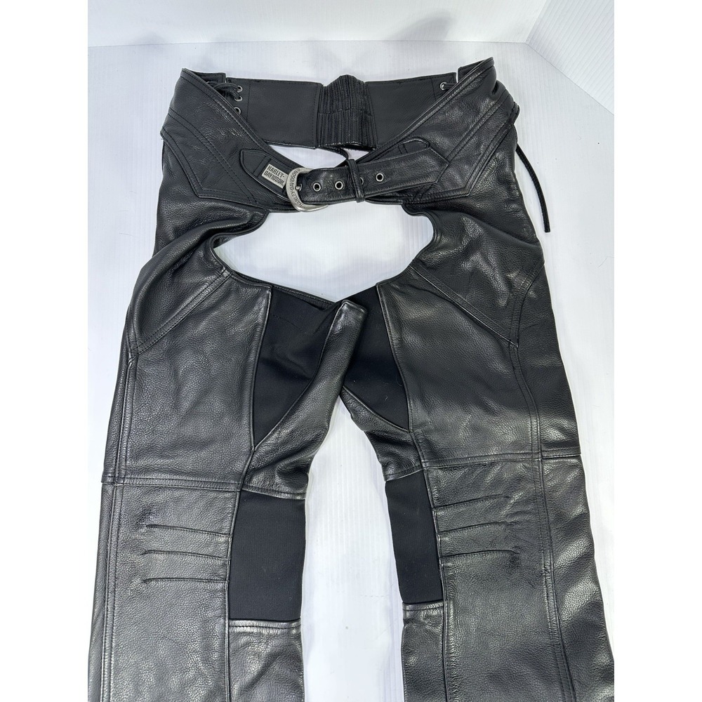 GENUINE‎ HARLEY DAVIDSON 98046-19VW/VW WOMEN'S DELUXE II BLACK LEATHER CHAPS